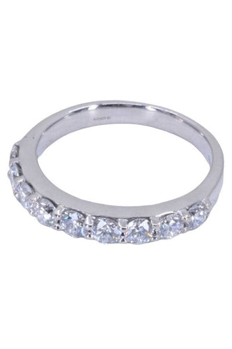 Bague 55 Demi alliance Or blanc Diamants 58 Facettes 079981