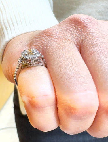 Bague 48 Bague Solitaire en diamants centre 0,80 carat certifié GIA 58 Facettes