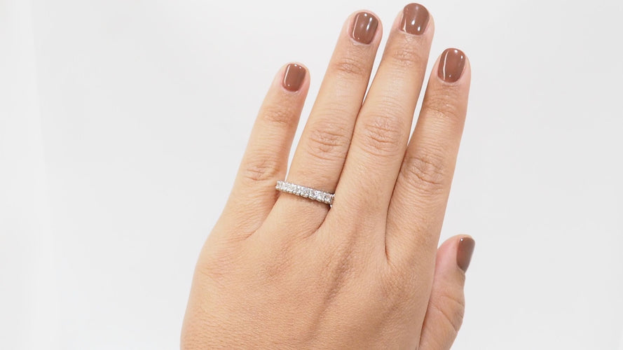 Bague 54 Alliance tour complet en or blanc et diamants 1,20ct 58 Facettes 32490