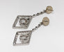 Earrings Art Deco earrings in platinum and diamonds. 58 Facettes