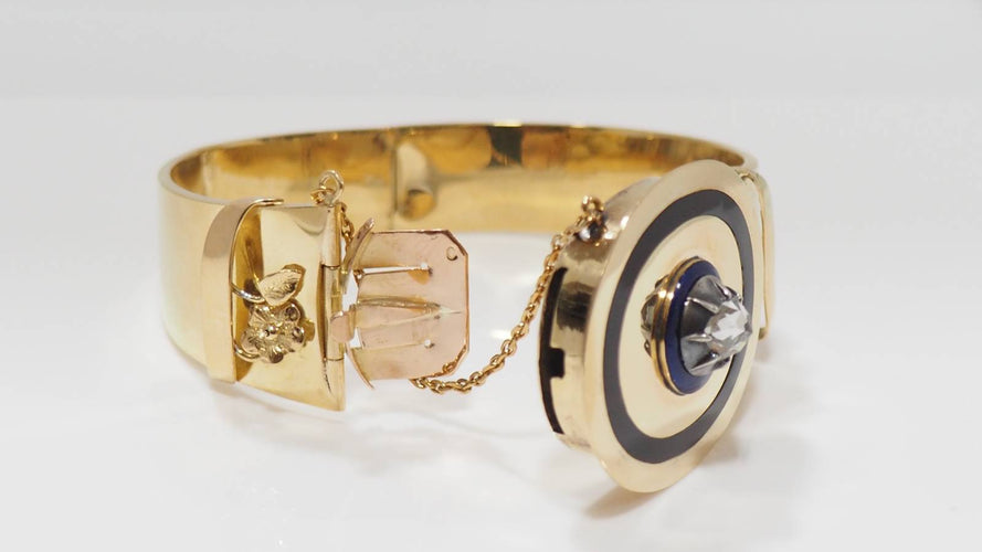 Bracelet Bracelet Napoléon III émail diamant 58 Facettes 31082