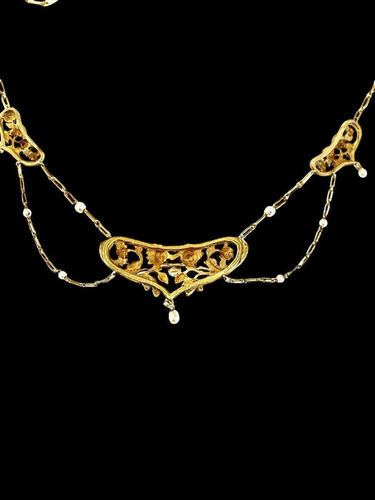 Collier Collier Art Nouveau Perles Fines Diamant 58 Facettes 1158563