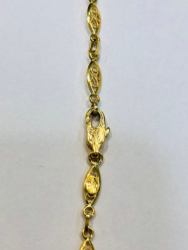 Collier Long collier or jaune maille filigrane 58 Facettes