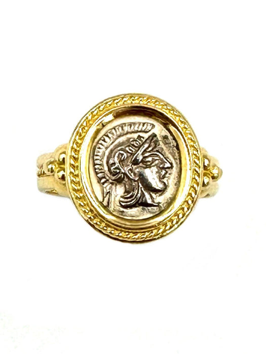 Bague Bague or jaune et pièce antique grecque 58 Facettes