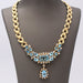 Necklace Necklace in yellow gold and blue topaz diamonds 58 Facettes E359448