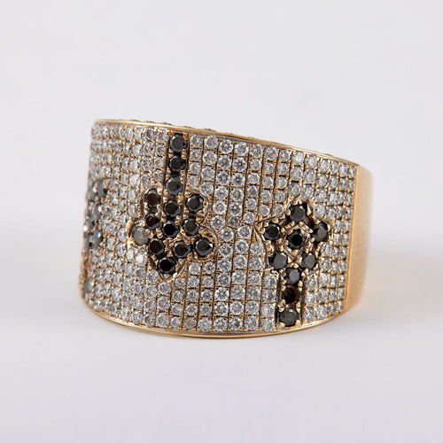 Bague 51 Bague large pavage Diamants Saphirs 58 Facettes