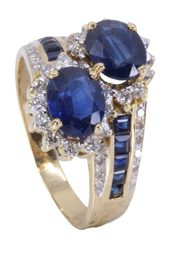 Bague 60 Bague "Toi &Moi" Or jaune Saphirs Diamants 58 Facettes 076721