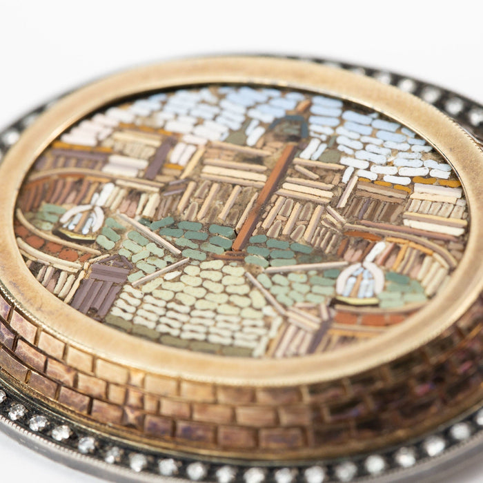 Broche Broche micromosaïque en or 18 carats, argent et diamants 58 Facettes