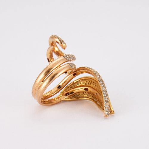 Bague 52 Bague Lignes courbes de Diamants 58 Facettes