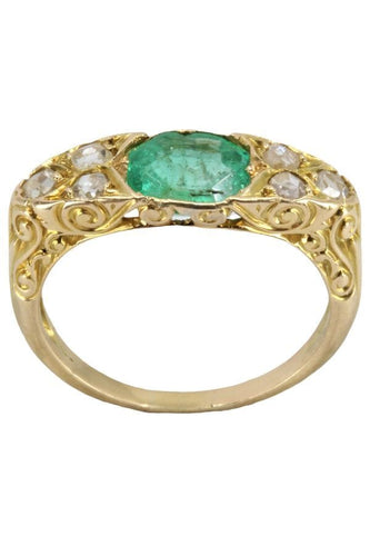 Bague BAGUE ÉMERAUDE ET DIAMANTS NAPOLÉON III 58 Facettes 051841