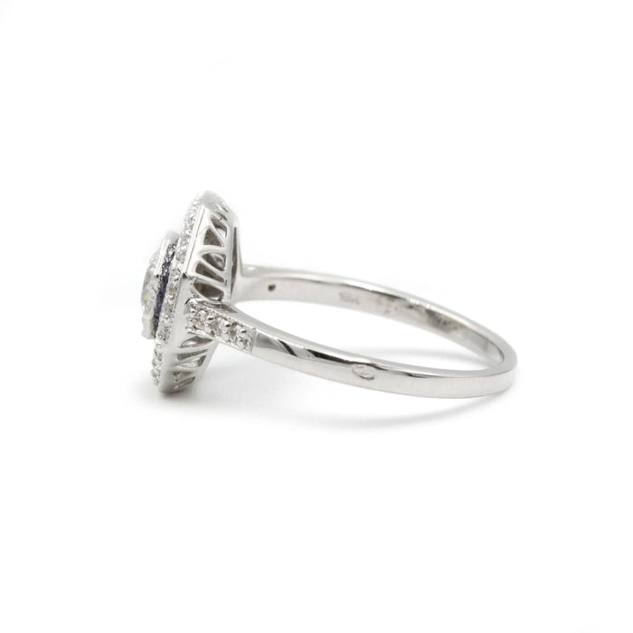 Bague 53 Bague en or blanc, diamants, saphir 58 Facettes 220590R-220485R