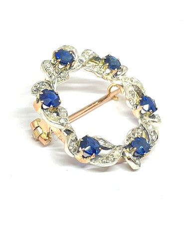 Broche Broche ancienne diamants et saphirs 58 Facettes