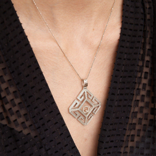 Collier Collier Or gris, diamants 58 Facettes