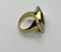 Ring Tank ring yellow gold, red stone 58 Facettes 20400000495