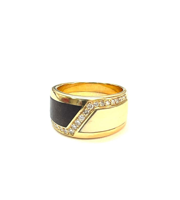 Bague Bague Ivoire, Bois et Diamants 58 Facettes