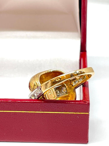 Bague Bague en or jaune diamants taille ancienne et perle 58 Facettes