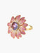 Ring 62 Amethyst Flower Ring, Pink Sapphires, Diamonds 58 Facettes
