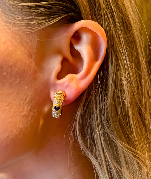 Clip Earrings Clips Sapphires Diamonds 58 Facettes