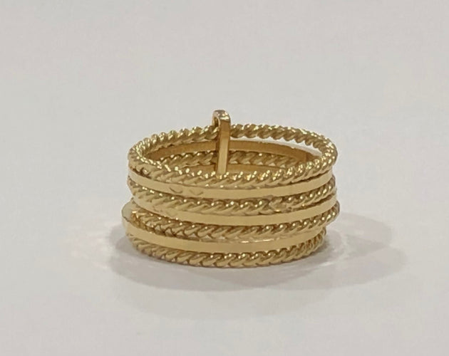 Bague Bague semainier en or jaune 58 Facettes