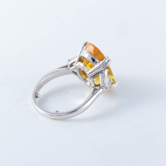 Bague 50 Bague Saphir jaune Diamants 58 Facettes