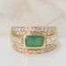 Ring 52 Jonc ring in yellow gold, emerald and diamonds 58 Facettes 31317