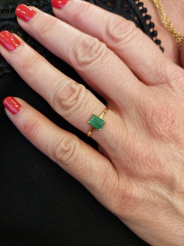 Bague 54 BAGUE MODERNE ÉMERAUDE 58 Facettes 074121