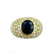 Ring Yellow gold, sapphire and diamond bangle ring 58 Facettes