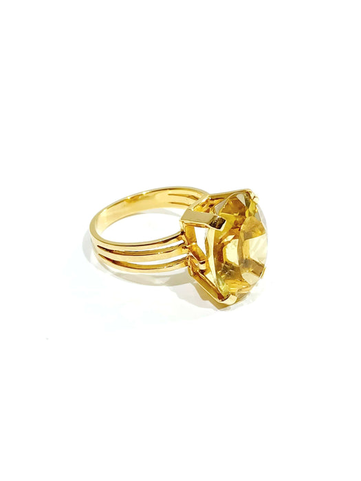 Bague 53.5 Bague en or rose et citrine 58 Facettes