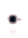 Bague 54 Bague or blanc onyx diamants 58 Facettes