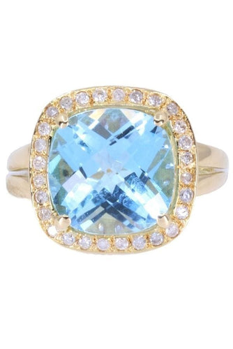 Bague BAGUE MODERNE TOPAZE ET DIAMANTS 58 Facettes 071201