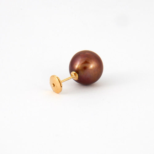 Boucles d'oreilles Puces d'oreilles perles chocolat 58 Facettes