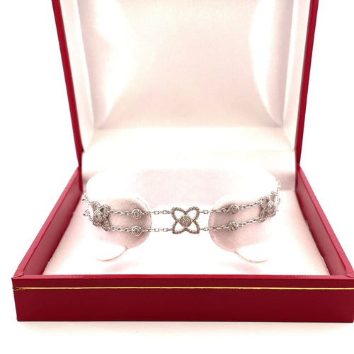 Bracelet Bracelet or blanc diamants 58 Facettes