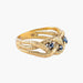 Ring Braided Ring Yellow gold blue stones 58 Facettes