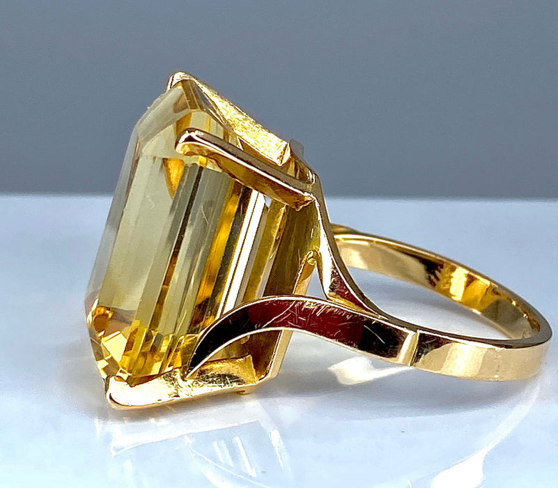 Bague 57 Bague Or jaune Citrine 58 Facettes AB278