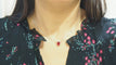 Collier Collier Pendentif or blanc, Rubis ovale et diamant 58 Facettes F4915