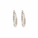18K White Gold Octagonal Diamond Hoop Earrings 58 Facettes BO239
