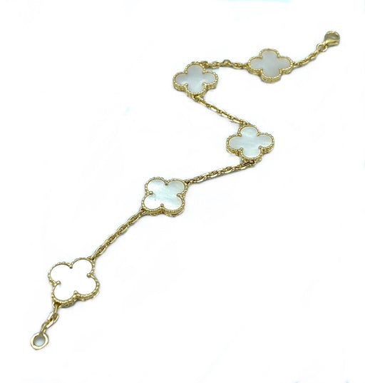 Van Cleef & Arpels bracelet. Alhambra Vintage yellow gold and mother-of-pearl bracelet 58 Facettes