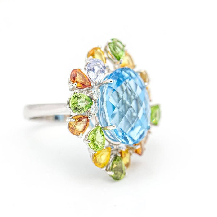 Bague 53 Bague Tutti Frutti Or blanc Diamant Saphir 58 Facettes D359719LF