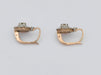 Earrings Antique gold and platinum sleeper earrings 58 Facettes