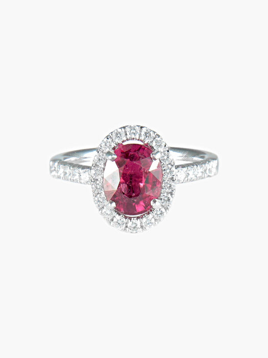 Bague 52 Bague Marguerite Tourmaline Rouge 58 Facettes