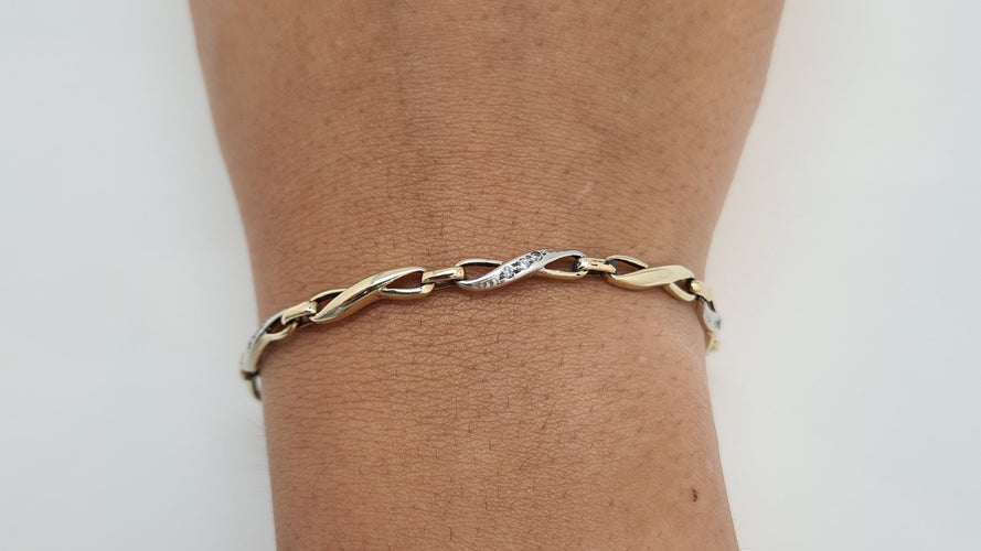 Bracelet Gourmette en Or Jaune & diamants 58 Facettes