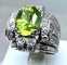 Bague Bague Art Déco Platine diamants et péridot 58 Facettes