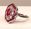 Bague 51 Bague marguerite Or Rubis Diamants 58 Facettes AB215