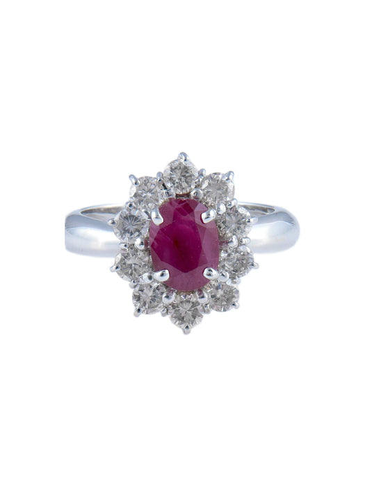 Bague 52 Bague Pompadour Rubis Diamants 58 Facettes