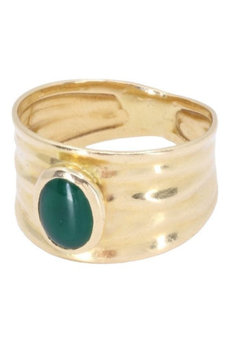 Bague 54 BAGUE MODERNE ÉMERAUDE CABOCHON 58 Facettes 074551