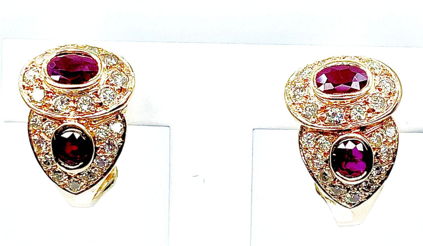 Boucles d'oreilles Boucles d’oreilles Rubis Diamants 58 Facettes AB236
