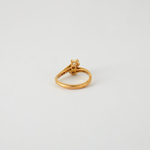 Bague 57 Bague TOI & MOI émeraude et diamants or jaune 58 Facettes