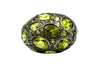 Ring 51 POMELLATO. Tabou collection, gold and silver ring decorated with peridots 58 Facettes