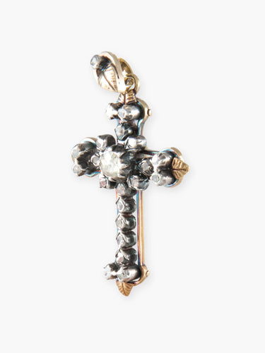 Pendentif Croix Or jaune et Diamants 58 Facettes