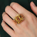Ring 61 Art Deco ring in yellow gold and Citrine 58 Facettes P3L1